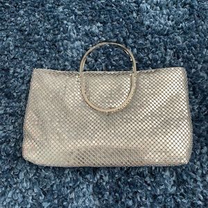 Silver Mesh Metal Handled Purse